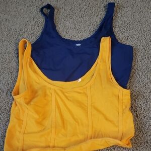 Set: Yellow & Blue Women's Crop Tops